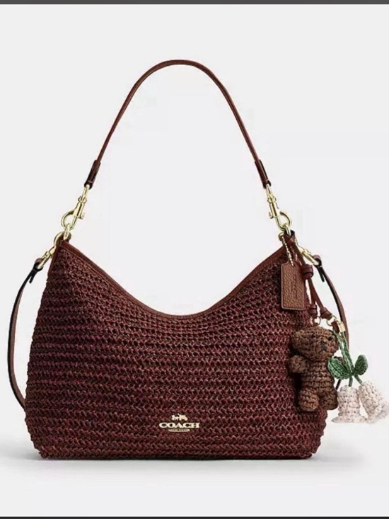 Coach Handbags - NWT Coach Laurel
Shoulder Bag With Charms CES23
Straw/Gold/Russet